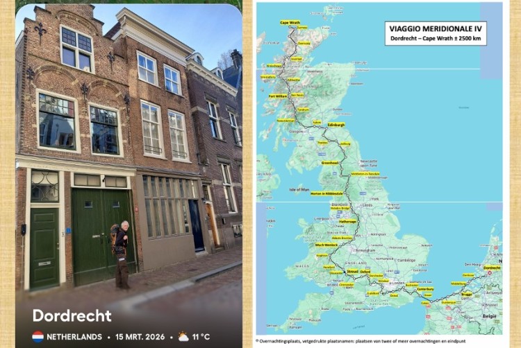 Kunstenaar Gerhard Lentink begint aan zijn voettocht van 2343 km