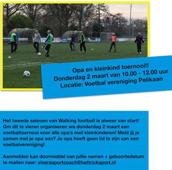 Voetbaltoernooi voor opa's en kleinkinderen